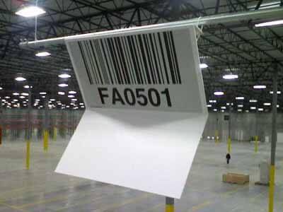 Warehouse Hanging Signs - All Barcode Systems