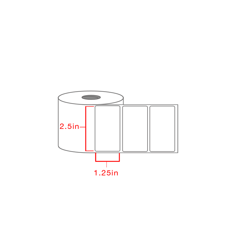 Stock Direct Thermal - 2.5" x 1.25" - All Barcode Systems